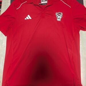 Adidas Red Polo Shirt with Wolf Logo